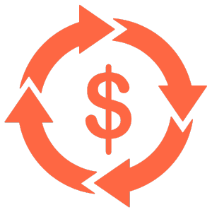 Dollar sign inside cycle